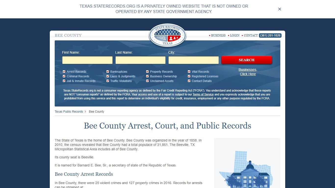 Bee County Arrest, Court, and Public Records