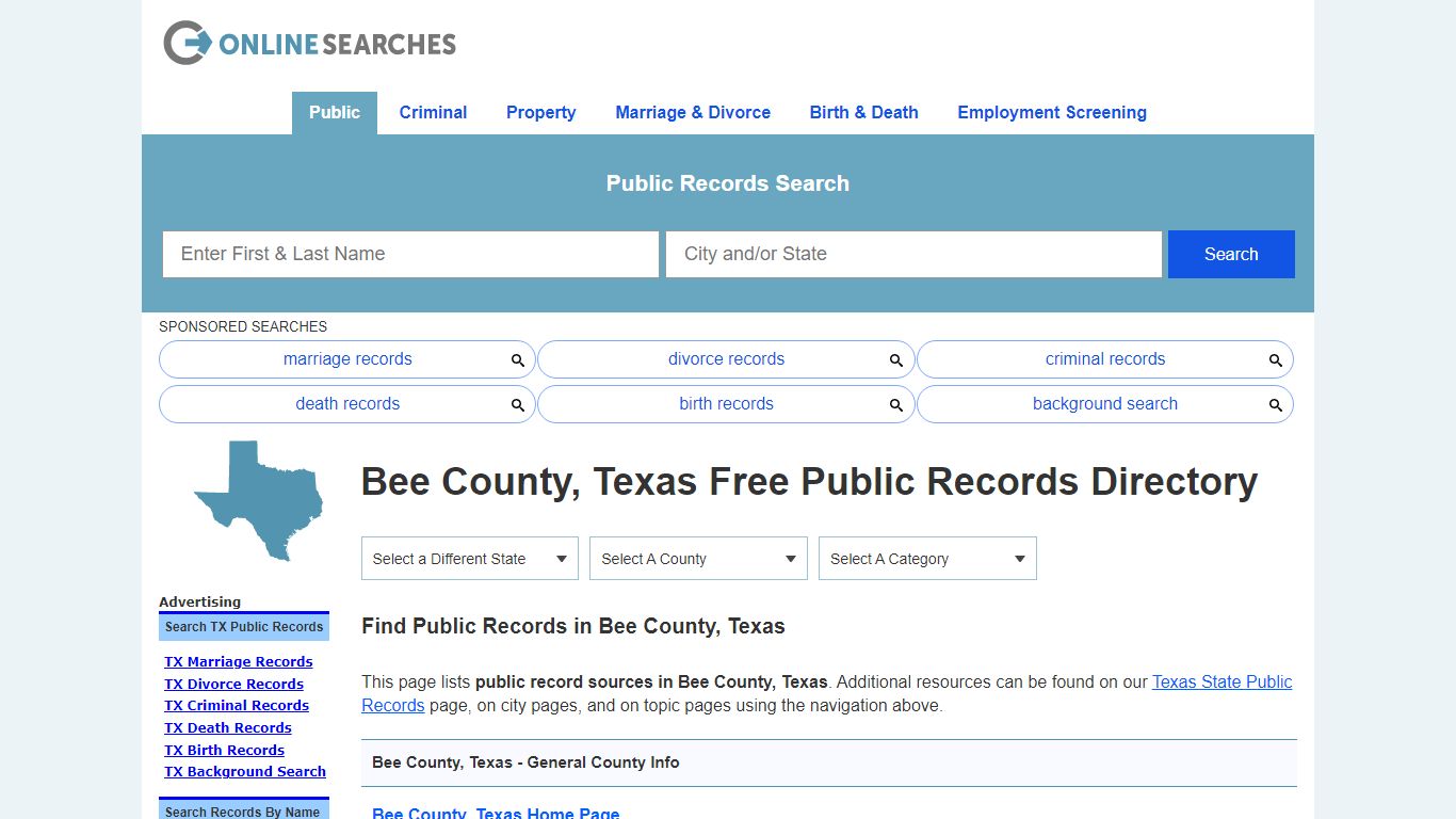Bee County, Texas Public Records Directory